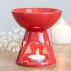 Red Geometric Oil Burner / Wax Melt Warmer Jones Home & Gift